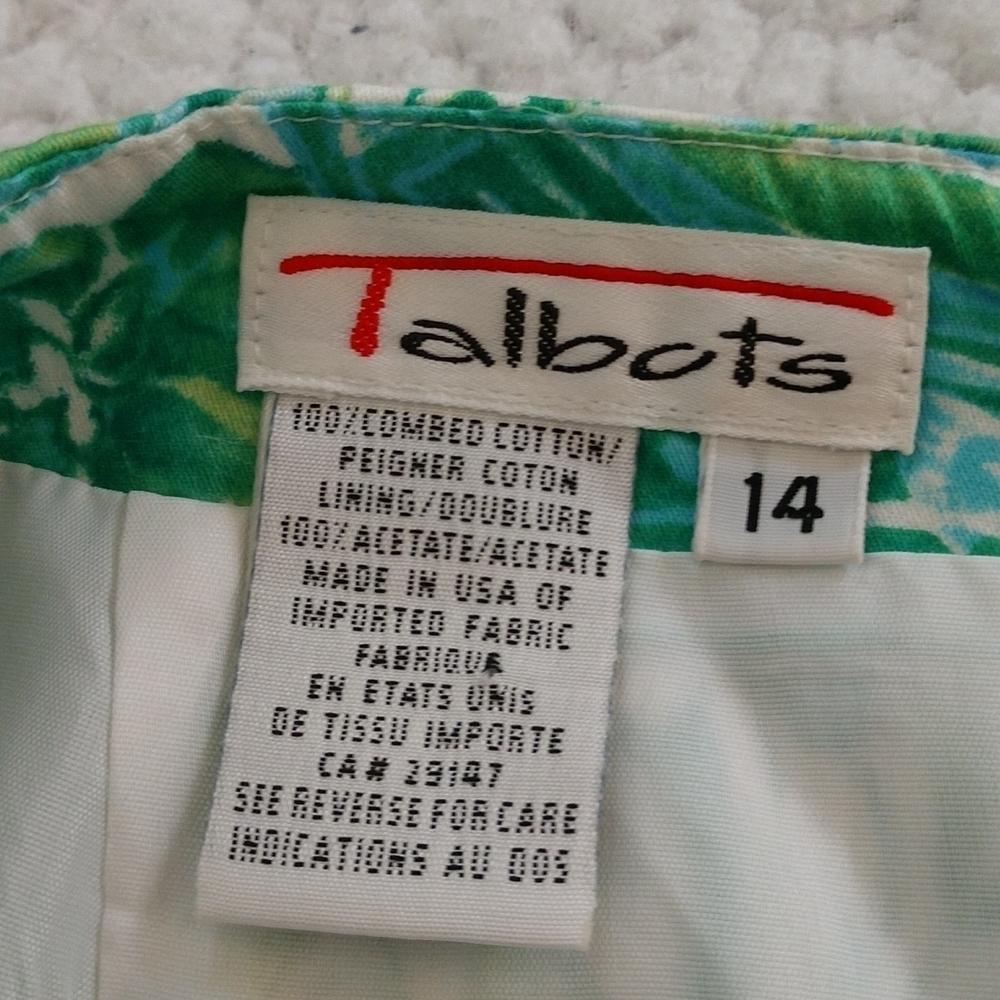 Talbot's Green Floral Print Pencil Skirt Size 14 - Picture 7 of 8